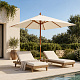 Linder Exclusiv Gartensonnenschirm mit Holzkonstruktion 400 cm Beige