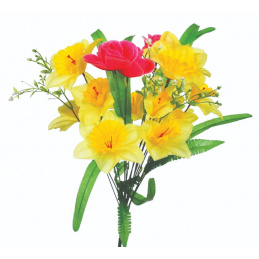 Bukiet sztucznych kwiatów żółte Żonkile - 54 cm