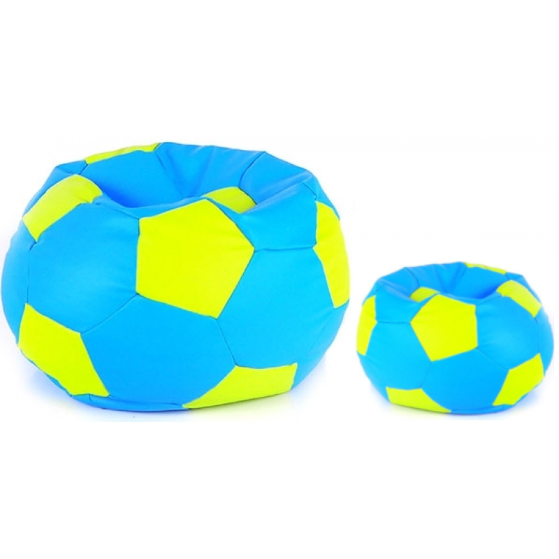 Aga Sitzsack Relaxationbag BALL XXXL Hellgrün - Hellblau + Fußstütze