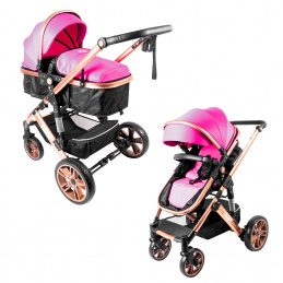 Aga Kombikinderwagen 2in1 Schwarz/Rosa