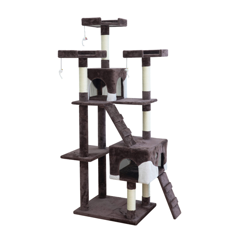 Aga Kratzbaum für Katzen 170 cm Braun-Weiß