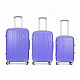 Linder Exclusiv PREMIUM COLOR ALUMINUM Hartschalenkoffer mit Aluminiumrahmen 3er Set Trolley Handgepäck Reisekoffer Koffer Leicht mit 4 Rollen Rollkoffer Hartschale TSA Schloss  MC3058  Flieder