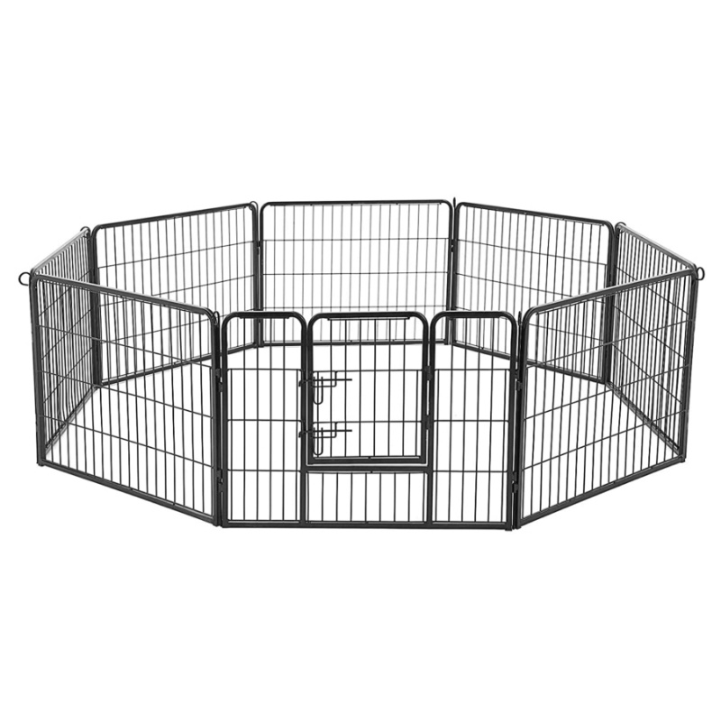 Aga Welpenauslauf aus Metall 80x60 cm, Freigehege mit Tür, Welpengitter für Hunde, Hasen & Kleintiere