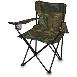 Linder Exclusiv Campingstuhl mit Getränkehalter, Anglersessel Camouflage