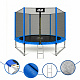 Aga SPORT PRO Trampolin 305 cm 10 ft Blau, Kindertrampolin, Gartentrampolin mit Sicherheitsnetz + Sicherheitsnetz + Leiter