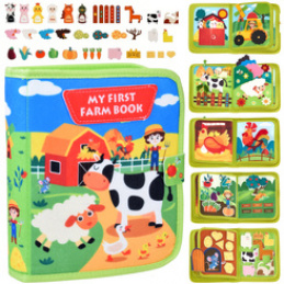 Filcowa książeczka manipulacyjna FARMA okienka naklejki na rzepy ZA6025 uniwersalny