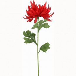 Pojedynczy sztuczny kwiat czerwona Chryzantema - 66 cm