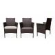 Aga Garten Rattan Set MR4253 Dunkelbraun