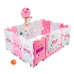 Aga4Kids Kinder Kunststoff-Laufstall 118x150x64 cm Rosa