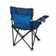 Linder Exclusiv Klappstuhl PO2431 – Campingstuhl & Angelstuhl mit Getränkehalter & Tragetasche, bis 120 kg Blau Faltbar Stuhl, Gartenstuhl