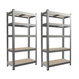 Aga 2x Eckregal Steckregal Werkstattregal,Schwerlastregal, Lagerregal, Metallregal 180x90x30 cm, 5 Böden