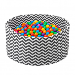 Aga Bällebad für Baby ab 1 Jahr, Rundes Weiches Schaumstoff Bällepool mit 200 Bälle, 90x40 cm Ballgrube Spielzeug für Kleinkinder,