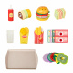 Aga4Kids Kinderküche, Spielküche Hamburger Holzspielzeug, Küchenzubehör Lebensmittel Spielzeug Fast Food Set, Küchenspielzeug Essen für Rollenspiele