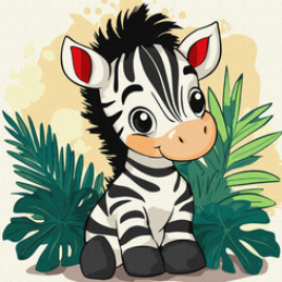 Malowanie po numerach 30x30cm KHO1273 Wesoła zebra AP0088 uniwersalny