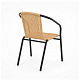 Linder Exclusiv Gartenstuhl RATAN Dunkelgrau/Beige