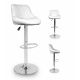 Aga 2er Set Barhocker Weiß aus Kunstleder 360° drehbar höhenverstellbar, Barstuhl, Küchenhocker, Barhocker, Barstuhl, Bistrohocker