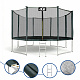 Aga SPORT PRO Trampolin 366 cm 12 ft Dunkelgrün,Kindertrampolin,Gartentrampolin mit Sicherheitsnetz + Schutznetz + Leiter