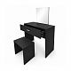 Aga Schminktisch mit Hocker MRDT13-MB Schwarz