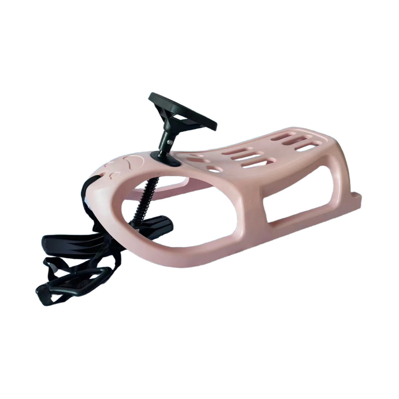Aga Kinder Schlitten DS499 Rosa, Hochwertige Kinderschlitten mit Lenkung, stabile und schöne Schlitten aus Kunststoff mit Zugseil