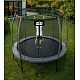 Aga SPORT EXCLUSIVE Trampolin, 244 cm 8 ft Grau, Kindertrampolin, Gartentrampolin mit Sicherheitsnetz + Sicherheitsnetz + Leiter
