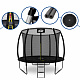 Aga SPORT EXCLUSIVE Trampolin 305 cm 10 ft Schwarz + Sicherheitsnetz + Leiter + Verankerungsset 2 Stück
