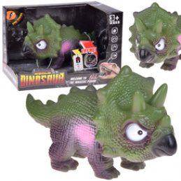 Interaktywny gumowy dinozaur triceratops figurka z dźwiękiem RYCZY ZA5726 uniwersalny