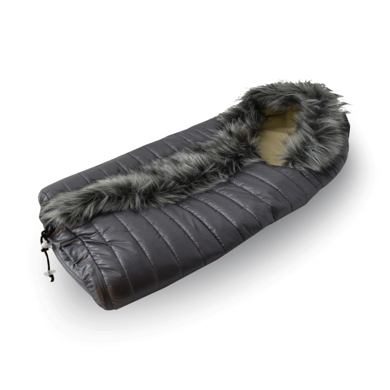 Aga Fußsack Combi Luka mit Pelzmantel Grau