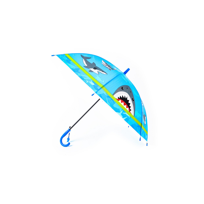 Aga Kinderschirm, Regenschirm, 85 cm Hai, Klappschirm mit Automatik-Öffnung, Stockschirm