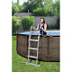 Bestway Sicherheitsleiter 107 cm 58330      Bestway Poolleiter - Aufstellpools bis 107 cm – rutschfeste Stufen – stabile Metallkonstruktion – bis 150 kg  – universell einsetzbar - 58330