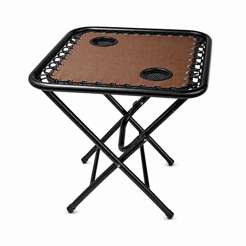 Aga Campingtisch MR55TB – Klapptisch 50x50x50 cm mit 2 Getränkehaltern – faltbar, stabil & wetterfest – kompakt für Camping & Reisen