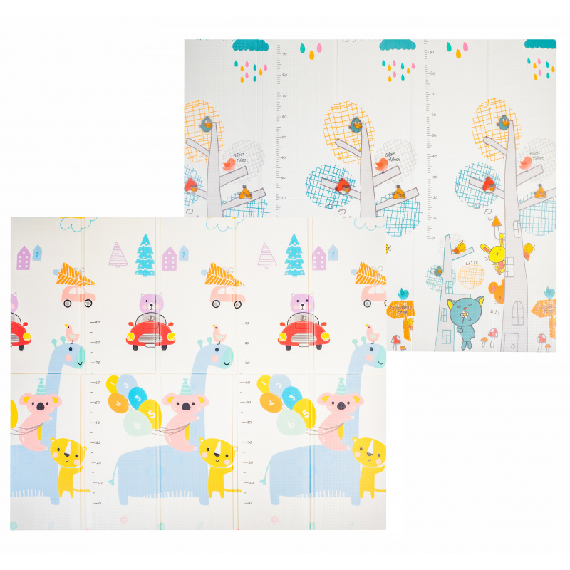 Aga4Kids Kinder Spielmatte 200x180 cm MR134 Krabbelmatte, Spielmatte doppelseitig, Spielunterlage ,Spielteppich, Spielteppich für Kinder