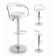 Aga Barhocker MR2037 Weiss aus Kunstleder 360° drehbar höhenverstellbar, Barstuhl, Küchenhocker, Barhocker, Barstuhl, Bistrohocker