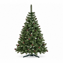 Aga Weihnachtsbaum leicht küstlisch beschneite Fichte mit kleinen Zapfen 180 cm , Künstlicher Weihnachtsbaum, Tannenbaum mit ständer, Christbaum, Kunstbaum Weihnachten