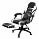 Aga Spielstuhl, Bürostuhl,Drehbarer Spielstuhl, Gamingstuhl, Racing Schreibtischstuhl,Chefsessel mit Fußstütze- Weiß