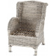 Aga Rattan-Sessel mit Hocker CONSUL RATTAN,Rattansessel mit Polsterung Hellgrau