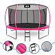 Aga SPORT EXCLUSIVE Trampolin 366 cm 12 ft Rosa, Kindertrampolin, Gartentrampolin mit Sicherheitsnetz + Sicherheitsnetz + Leiter