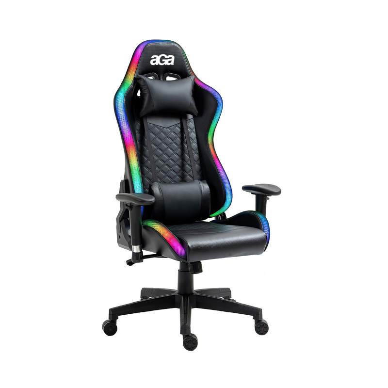 Aga Gaming-Stuhl mit RGB-Beleuchtung Schwarz