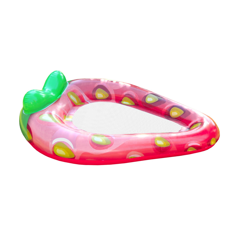 Aga Aufblasbares Schwimmender Bett, Luftmatratze 145x80 cm Erdbeere