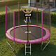 Aga SPORT TOP Trampolin, 244 cm 8 ft Rosa, Kindertrampolin, Gartentrampolin mit Sicherheitsnetz + Sicherheitsnetz + Leiter