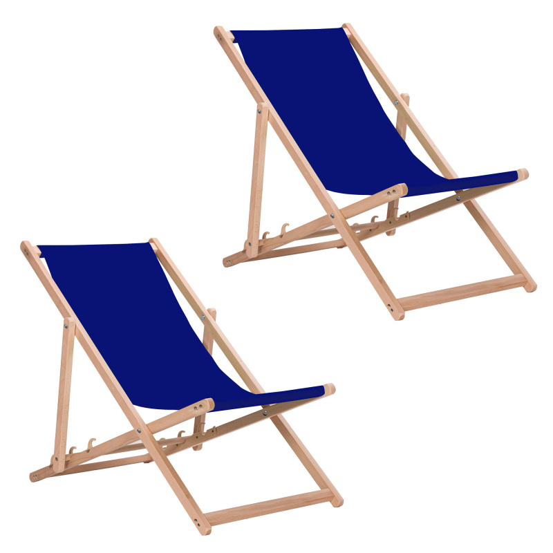 Aga 2x Holzklappliege Blau