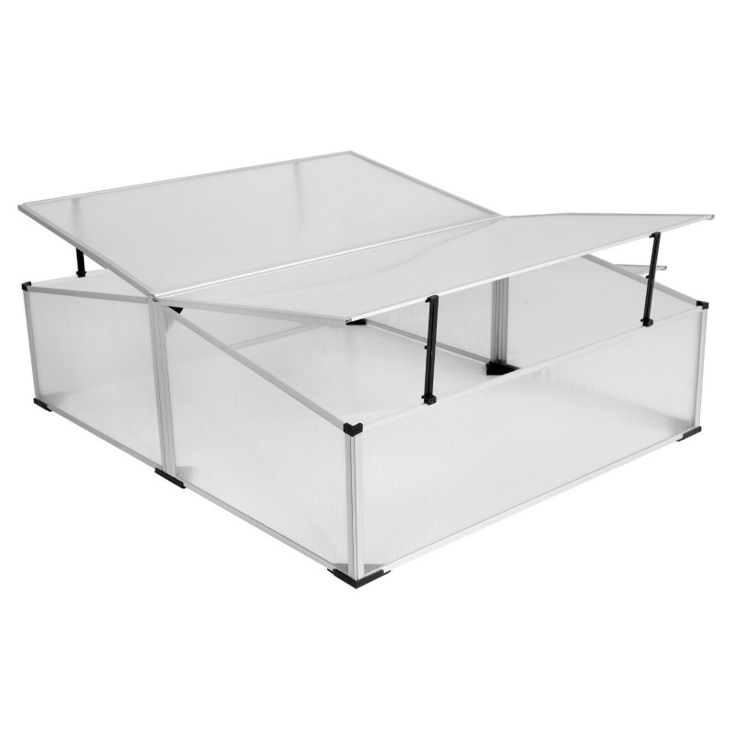 Linder Exclusiv Gewächshaus aus Aluminiumprofilen mit Polycarbonatfüllung,mit aufklappbaren Deckel MC4347 120x100x40 cm