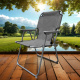 Linder Exclusiv Klappstuhl Oxford PO2600DG Dunkelgrau – Campingstuhl & Angelstuhl, bis 100 kg, Faltbar Stuhl, Gartenstuhl