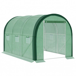 Aga Garten-Foliengewächshaus Polytunnel Folienhaus Pflanzenhaus 3,65x3,65x2,13 m