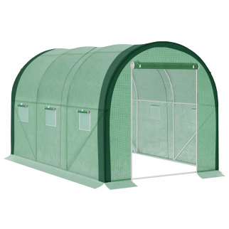 Aga Garten-Foliengewächshaus Polytunnel Folienhaus Pflanzenhaus 3,65x3,65x2,13 m