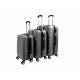 Aga Travel Kofferset, Reisekofferset MR4655 Grau , Hartschalenkoffer, Doppeltragegriff mit Zahlenschloss, Trolley Reisekoffer 3tgl 4 Rollen Reisekoffer