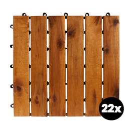 Linder Exclusiv Akazien-Terrassenfliesen 30x30 cm 22 Stück 22er Set