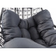 Aga Hängesessel mit Gestell und Kissen Hängekorb bis 120 kg Caitlin Grey - Dunkelgrau, Hängestuhl, Hängekorb, Hängesessel mit Stahlskelett, Polyrattan Hängekorb, Hängesessel