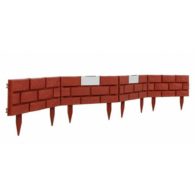 Linder Exclusiv Gartenpalisade mit solarer LED-Beleuchtung Ziegelrot
