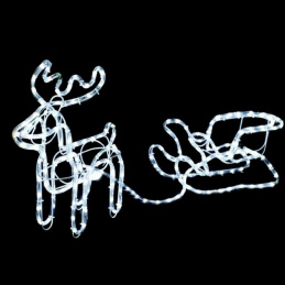 E25 LAMPKI WĄŻ ŚWIETLNY RENIFER+SANIE 9M