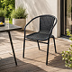 Linder Exclusiv Poly Rattan Gartenstuhl Terrasse Stuhl Dunkelgrau/Schwarz